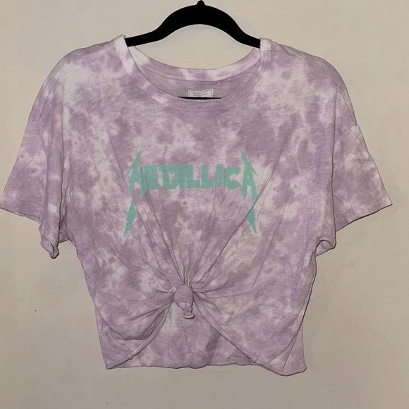 American Eagle Outfitters Purple Tie-Dye Crop Top - Picture 1 of 7